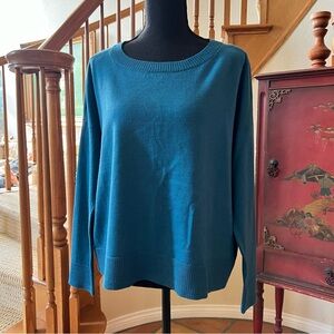 EILEEN FISHER Sweater Size Extra Small Blue 100% Merino Wool Pullover Womens